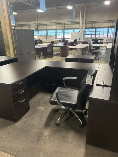 36x72x108 U Shape Bow Front w/Hutch- Espresso/Mocha 