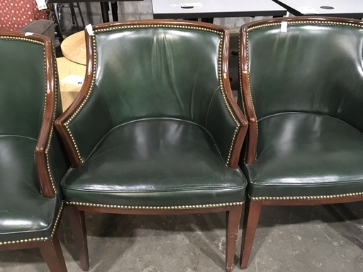 Green Leather Side Chair