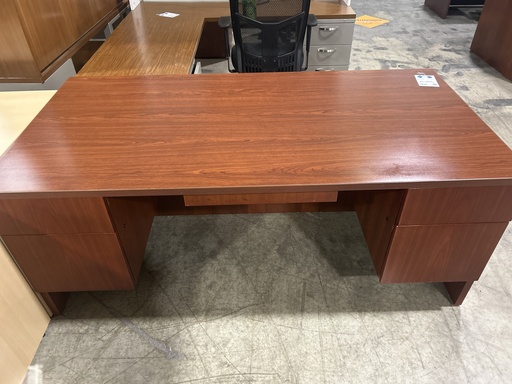 36x71 Dbl Ped Desk- Cherry