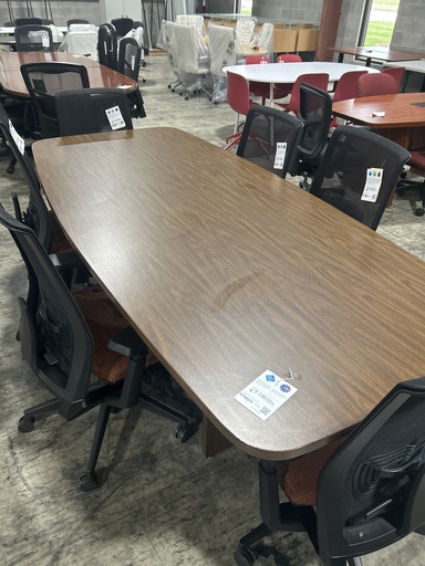 Boat Shape Conference Table 8' Walnut
