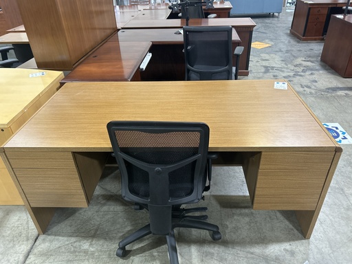 36x71 DBL Ped Desk Oak