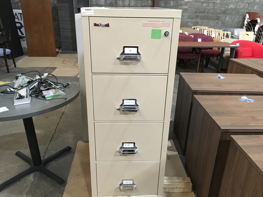Fire King Fireproof 4 Drawer Vertical File Tan