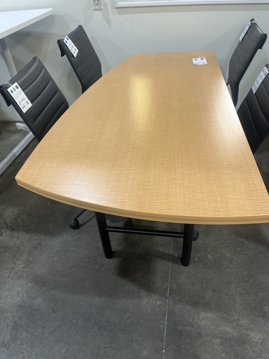 36"x66" Boat Shaped Conference Table Maple