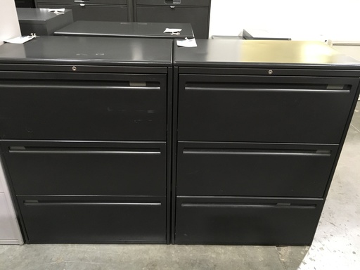 3 Drawer Lateral File Black 30"