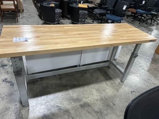 24x72" Seville Manual Height Adjustment Work Table -Butch Block Top 