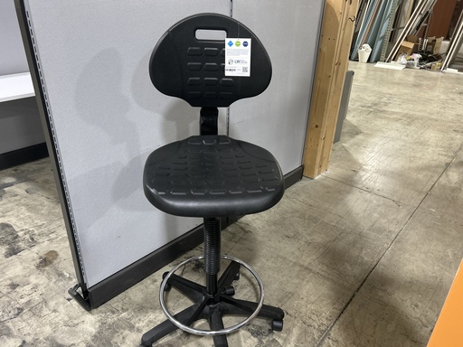 Black Poly Work Stool on Casters