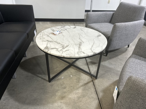 36" Occasional Table - Marbled laminate and Black Base