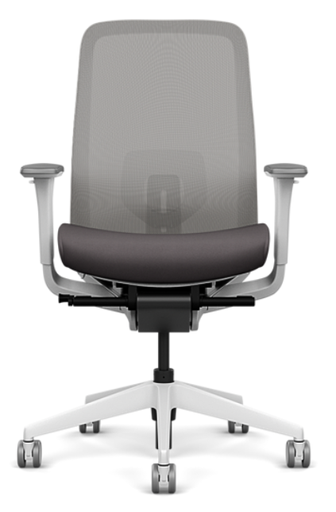 [1673 BK2 MB US MC7 FC12 LB1 LA1 HR0 FG1 AR4 SF/e3 BT1 BC3 CH1 CS5 KD] SOI- LavoHB work chair, Floating Synchro Seat Depth Adj, Height Adj. Arms, Uph. Seat, 5-Star Nylon, White Base, Mesh Back, Fog Mesh, White Frame, Onyx Cap, Upholstery: Seat:SOISugar Kiss 