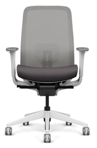 [1673 BK2 MB US MC7 FC12 LB1 LA1 HR0 FG1 AR4 SF/e3 BT1 BC3 CH1 CS5 KD] SOI- LavoHB work chair, Floating Synchro Seat Depth Adj, Height Adj. Arms, Uph. Seat, 5-Star Nylon, White Base, Mesh Back, Fog Mesh, White Frame, Onyx Cap, Upholstery: Seat:SOISugar Kiss 