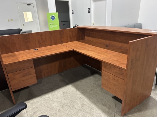 72x84" L Shape Reception Desk -Cherry