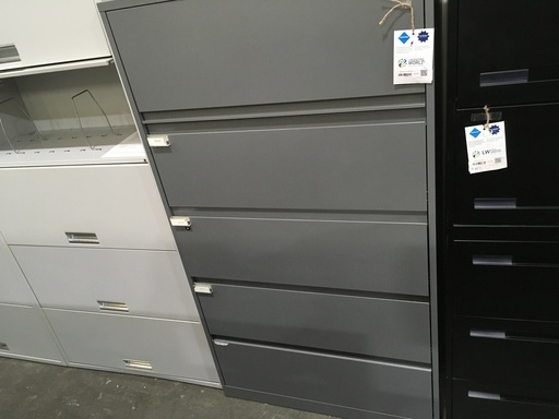 5Drawer Flip Top File Cabinet Grey
