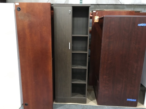 Walnut Combo Wardrobe Bookcase Cabinet