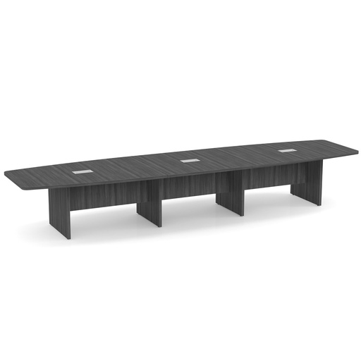 [OSCB16CG] COE- OS Laminate Conference Tables - Expandable Boat Shaped Conference Table with Slab Base - 16'- Coastal Gray