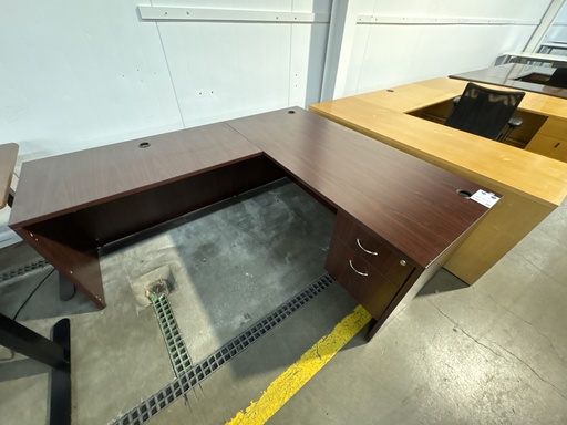 L-Desk (LH) w Box File (Mahogany) 