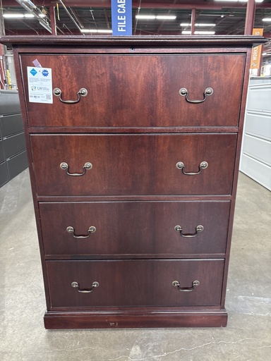4 Drawer Traditional Lateral File (Mahogany)