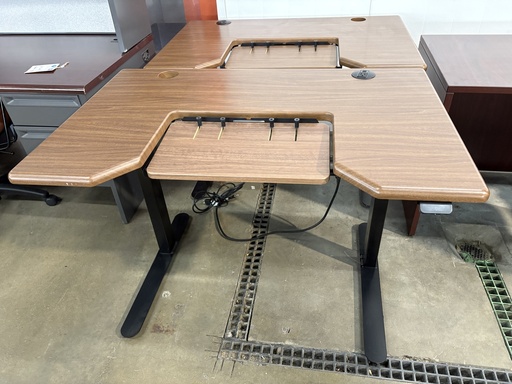 30" X 47" STS/HAT Height adjustable Table/Desk, walnut & black