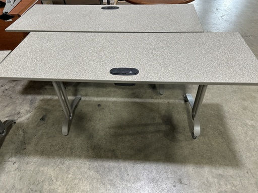 24x66 Versteel Training Tables on Wheels - Grey Pattern