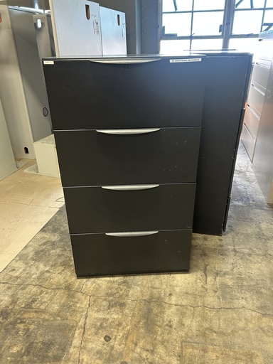 30" Haworth 4-Drawer Lateral - Charcoal