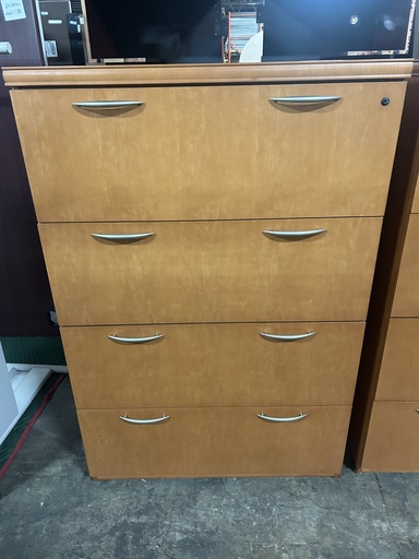 36" Kimball 4 Drawer Lateral - Honey
