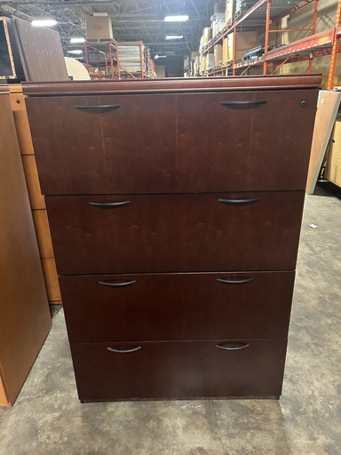 36" Kimball 4 Drawer Lateral - Mahogany