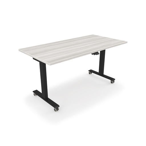 Euroline iRize Height Adjustable Desk with Flat Edge Top, 30″ x 60″ Rayne Harbor Elm 