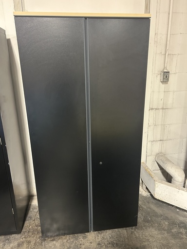 36x73 LaCasse Storage Cabinet - Black/Blonde Top 