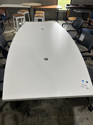 8ft Boat Shape Conference Table - White