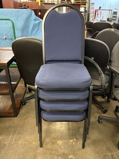 Stackable chair, Blue Fabric, Armless