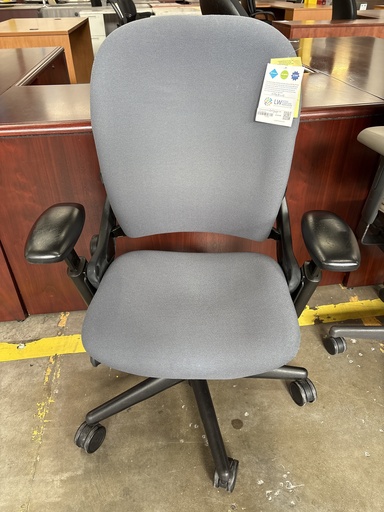 Steelcase Leap chair (v) grey/Blue Fabric,  with adjustable arms