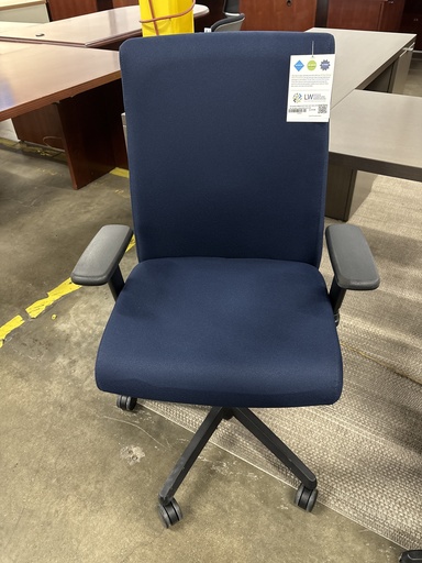 Hon Ignition Midback Navy fabric, syncro tilt, seat slide, & independent back angle