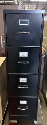 4 Drawer Vertical File, Black, Letter width