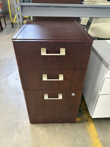 B/B/F Freestanding Pedestal, Mahogany Laminate