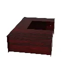 Euroline 30x71 Bow Dbl Ped U Group L Mahogany w/42" B 