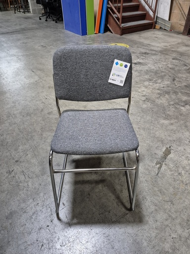 Sled Base Grey Fabric Guest Chair