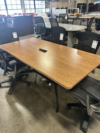 6x3 Conference Table w/Power - Walnut w/Black Base