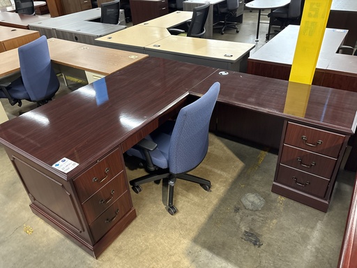 L-Desk 36x72 Traditional (Mahogany) 