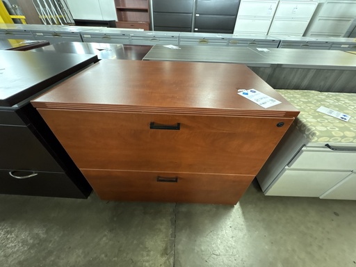 36" 2 Drawer Lateral File (Square Pulls) Cherry