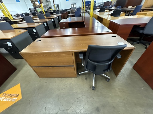 24x72 Credenza w/ 2 Drawer Lateral File (Oak)
