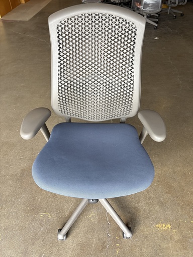 Herman Miller V2 Celle Task Chair Blue FABRIC Seat, adj arms  