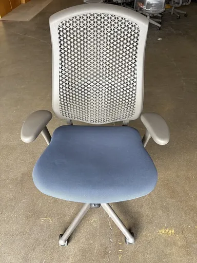 Herman Miller V2 Celle Task Chair Blue FABRIC Seat, adj arms  