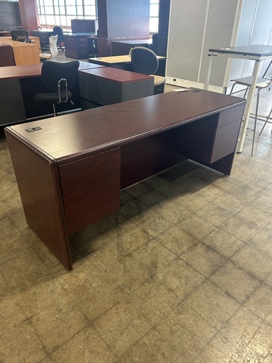 24x71 Hon Double Ped Credenza - Mahogany 