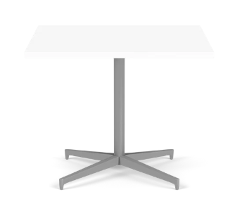 [3271 TS3636 TL66 GR1 TE5 TBT4] SOI Parallon Cafe Table 36" square, silver x base, white laminate