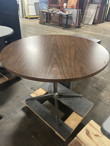 42" Breakroom Table - Walnut w/Chrome Base