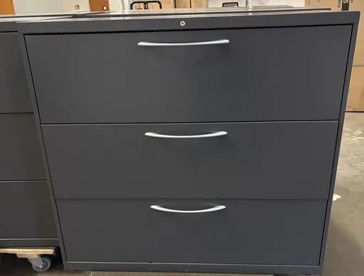 Allsteel 42" 3 Drawer Lateral File w/chrome pulls