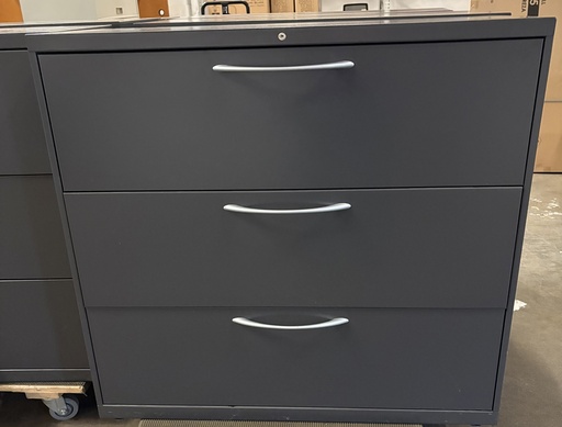 Allsteel 42" 3 Drawer Lateral File w/chrome pulls