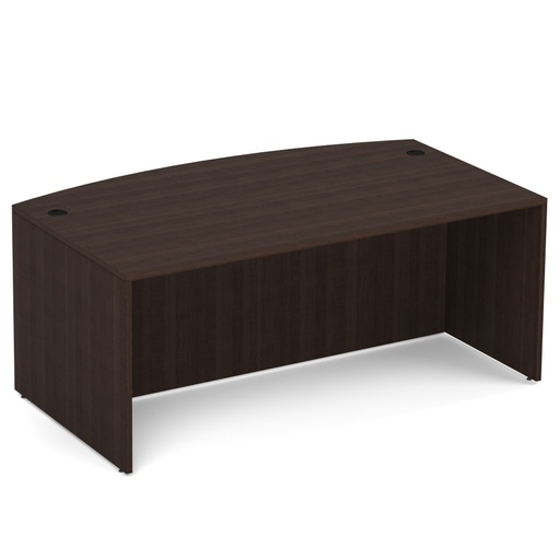 71"W Bow Front Desk Shell Espresso