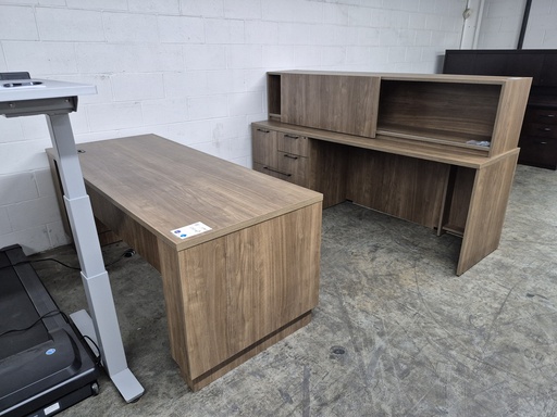 JSI 30x72 Sit Stand Desk and 84" Credenza Set /Multifile Storage and Credenza - Walnut