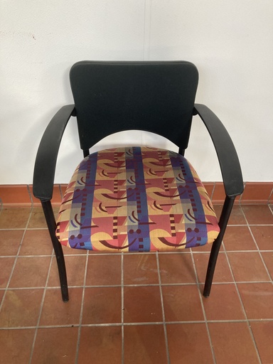 Side Chair- Pattern Seat Black Back