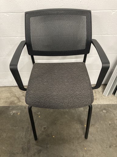 SitOnIt Black Silver Pattern Stacking Chair