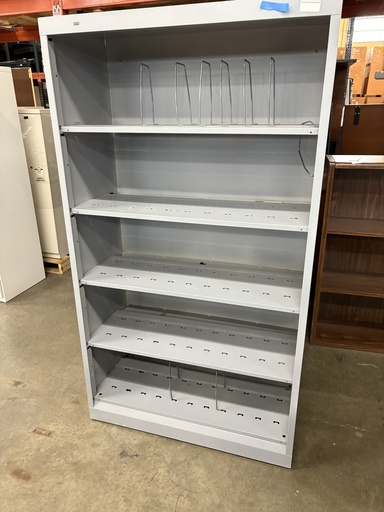 Hon Steel Bookcase, Silver, 36" x 17" x 64"